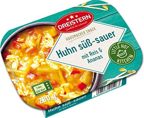 Huhn süss-sauer mit Reis & Ananas 280gr. (Little Hot Kitchen)