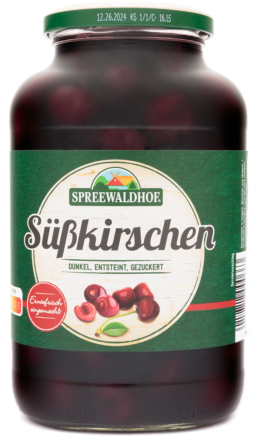 Spreewaldhof Süßkirschen dunkel, entsteint und gezuckert