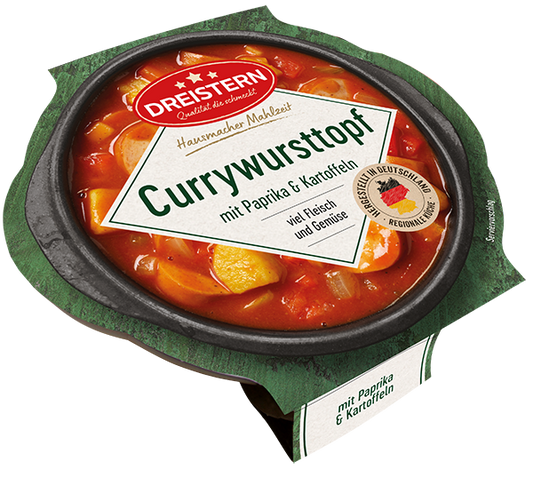 Currywurst mit Paprika & Kartoffeln, Mikrowellen geeignet