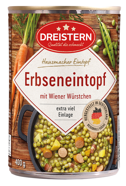 Erbseneintopf mit Wiener Würstchen 400gr.