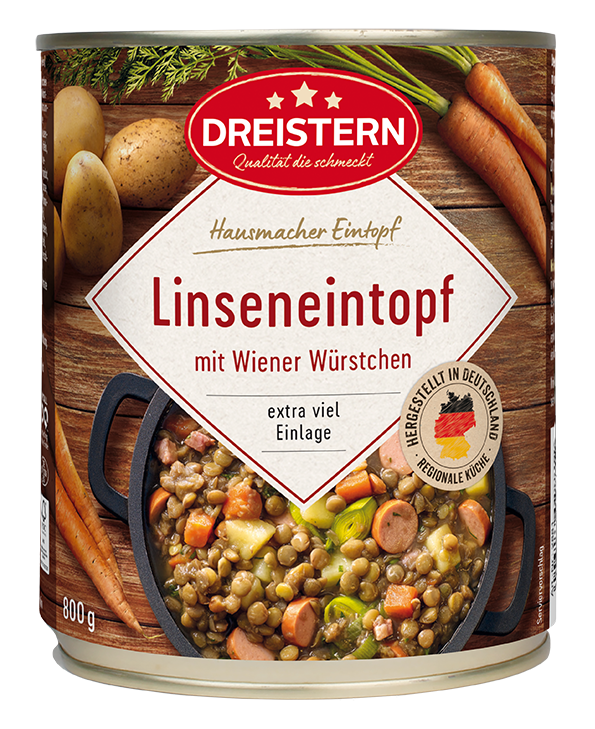 Linseneintopf mit Wiener Würstchen 400g